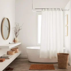 White Waffy Essential Shower Curtain