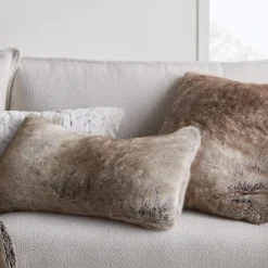 Wolf Faux Fur Decorative Lumbar Pillow