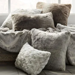 Wolf Faux Fur Decorative Lumbar Pillow