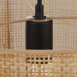 Wood & Rattan Ceiling Lamp