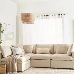 Wood & Rattan Ceiling Lamp