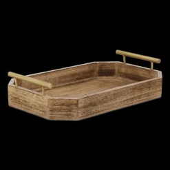 Wood Rectangular Tray with Handles