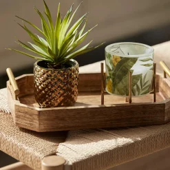 Wood Rectangular Tray with Handles