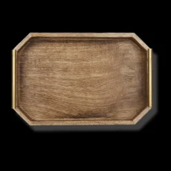 Wood Rectangular Tray with Handles