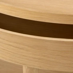 Wooden Round Coffee Table with Lift Top