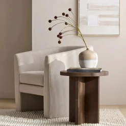 Wooden Round Side Table